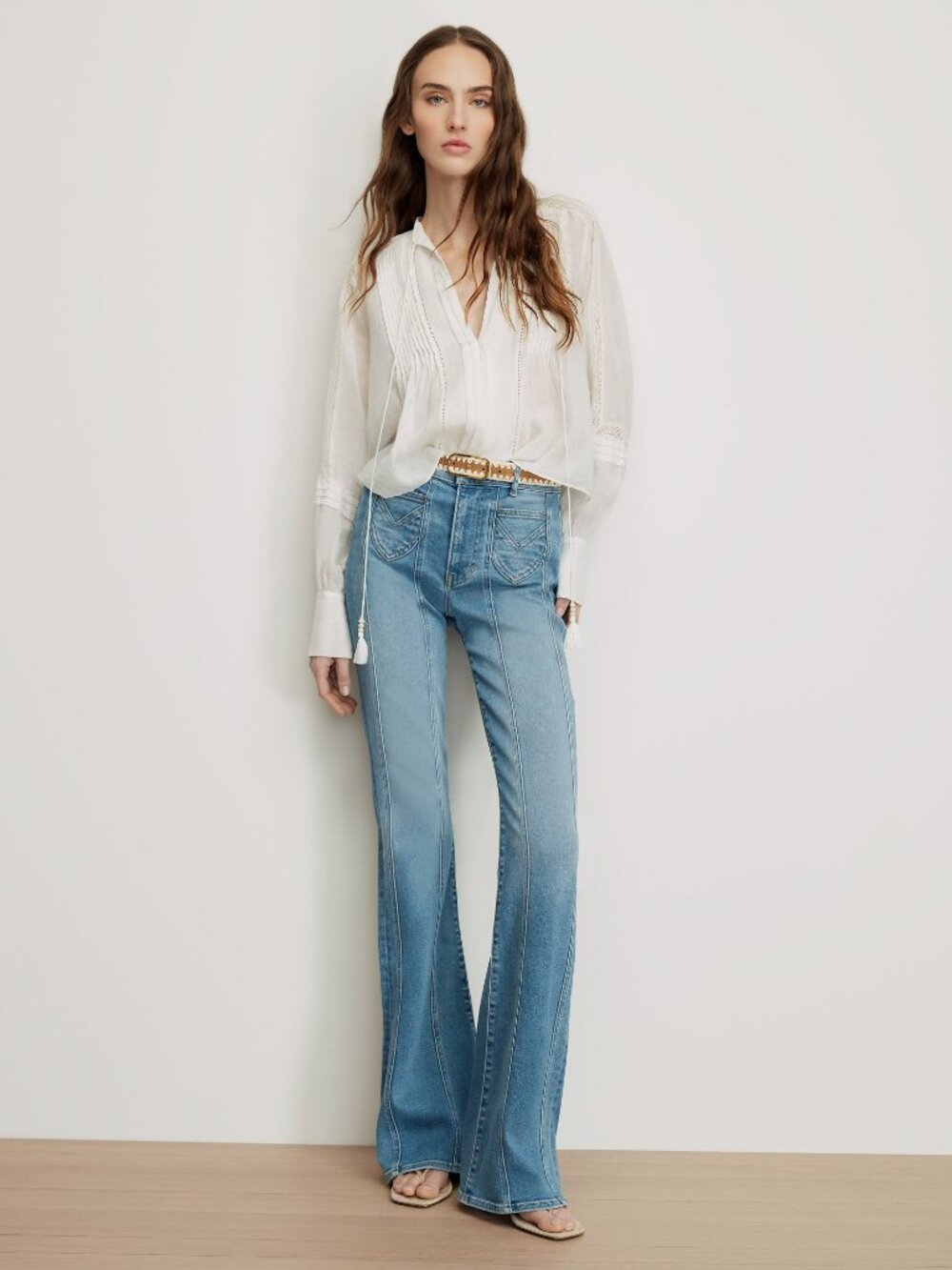 Veronica Beard Beverly Skinny-Flare Jeans Double Strap High Rise Stretch Size 28